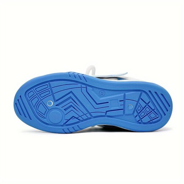 Breathable Mesh Men's Running Shoes - Blue & White - Image 4