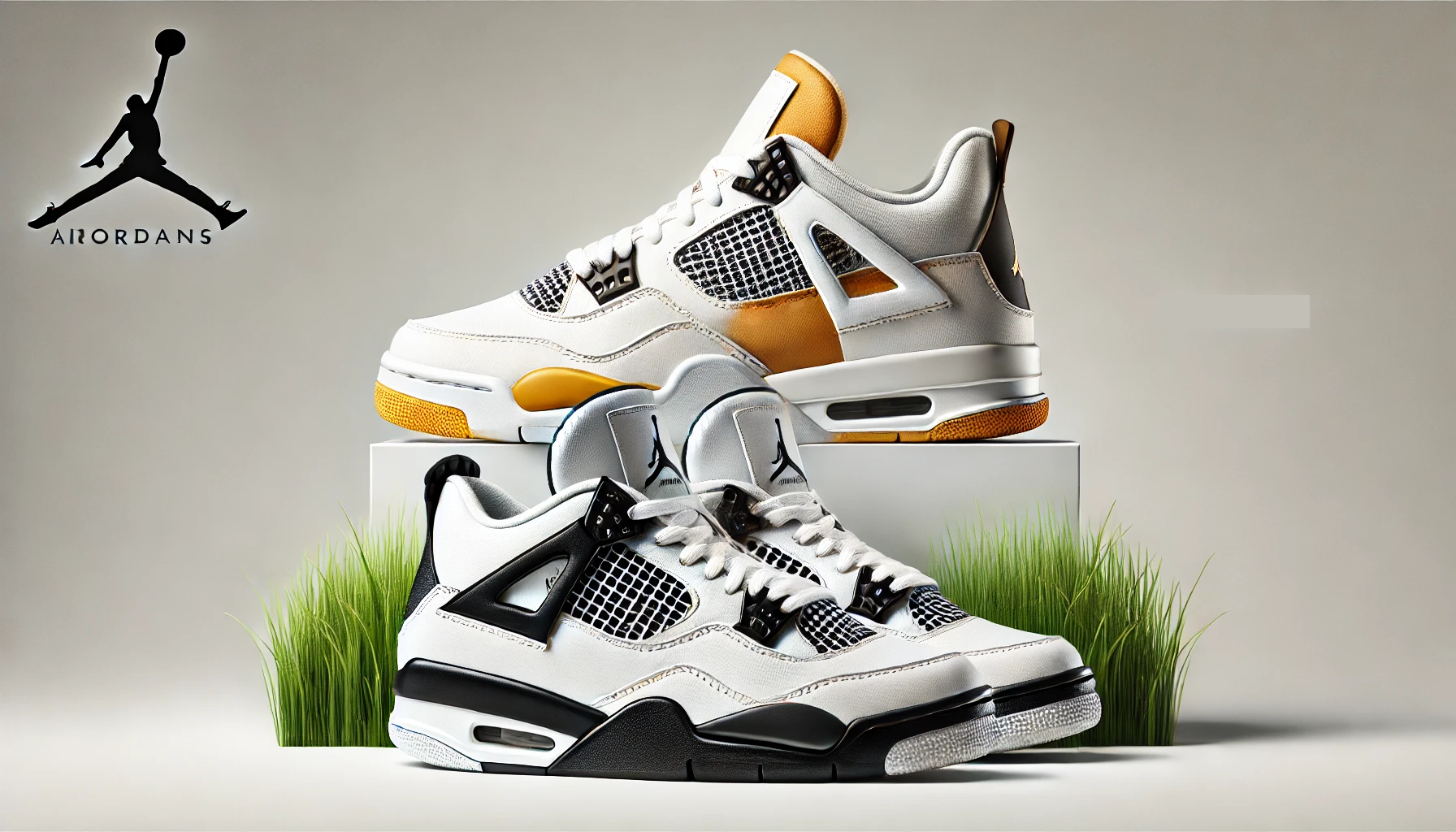 DALL·E 2025-03-16 06.25.09 - A professional and stylish banner design (1920x600 aspect ratio) featuring a combination of premium sneakers. The sneakers include white and black Air