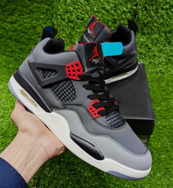 Air Jordan 4 Retro - Grey Red & Black