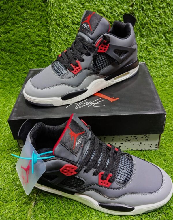 Air Jordan 4 Retro - Grey Red & Black - Image 6