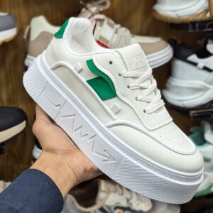 Men's Chic Solid Platform Shoes - White & Green