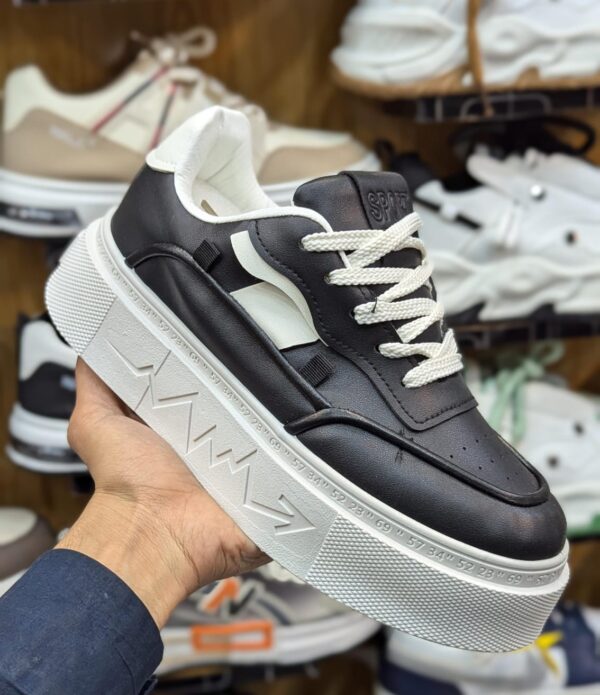 Men's Chic Solid Platform Shoes - Black & White