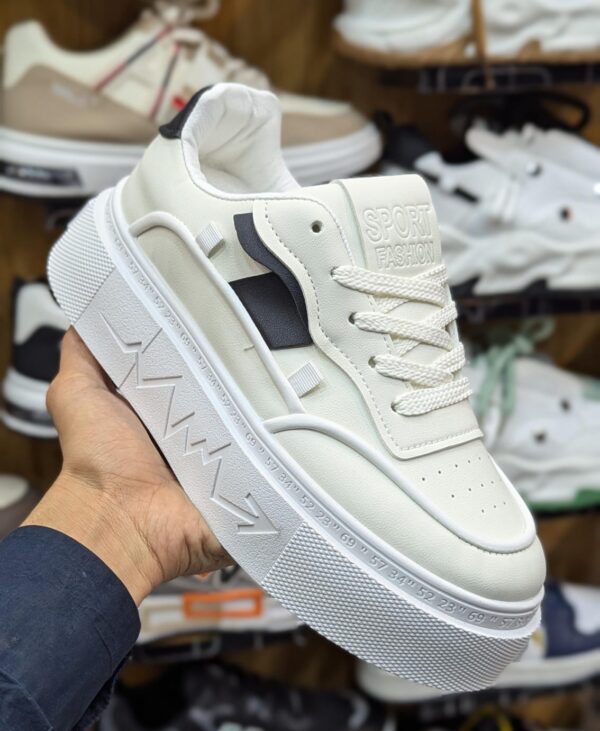 Men's Chic Solid Platform Shoes - White & Black