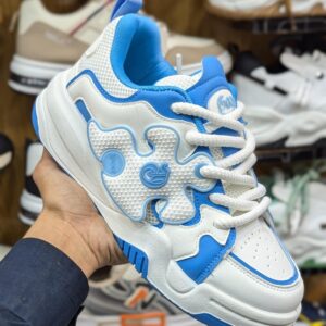 Breathable Mesh Men's Running Shoes - Blue & White